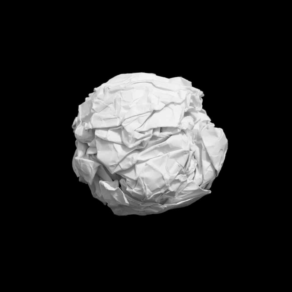 Scrunched up ball of paper