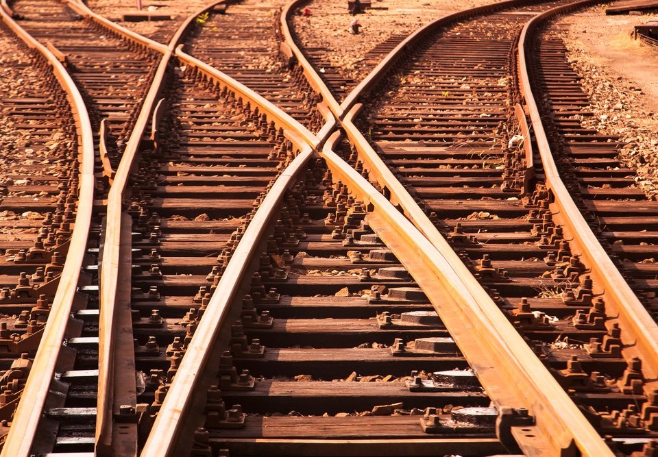 railway tracks with multiple directions representing decision making.